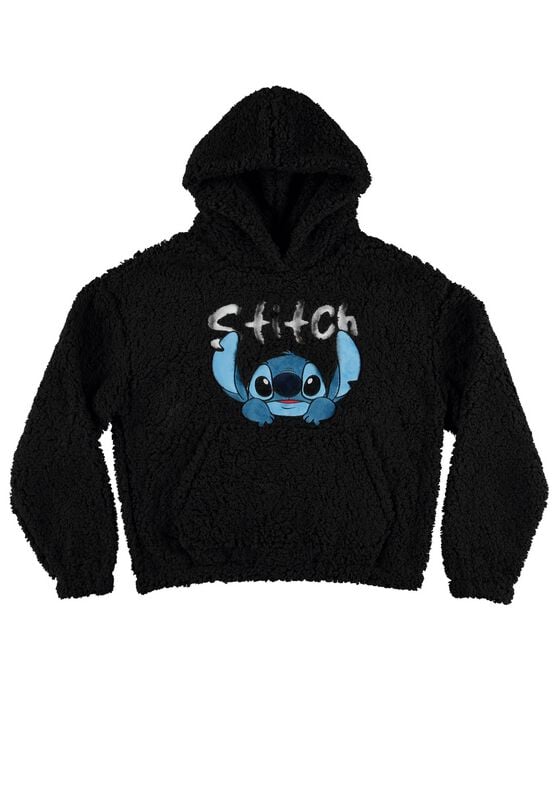 Lilo & Stitch - Disney Kapuzenpullover - Stitch - Teddy Hoodie - S bis XXL - für Damen - Größe L - schwarz  - Lizenzierter Fanartikel von Lilo & Stitch