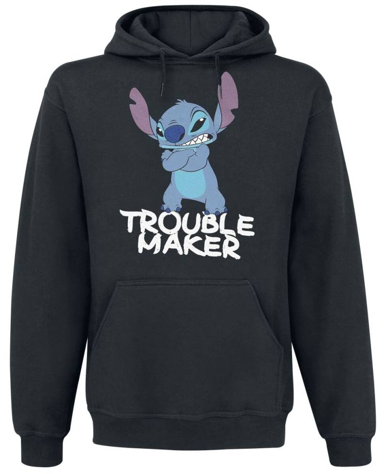 Lilo & Stitch - Disney Kapuzenpullover - Stitch - Trouble Maker - S bis XXL - für Männer - Größe L - schwarz  - Lizenzierter Fanartikel von Lilo & Stitch