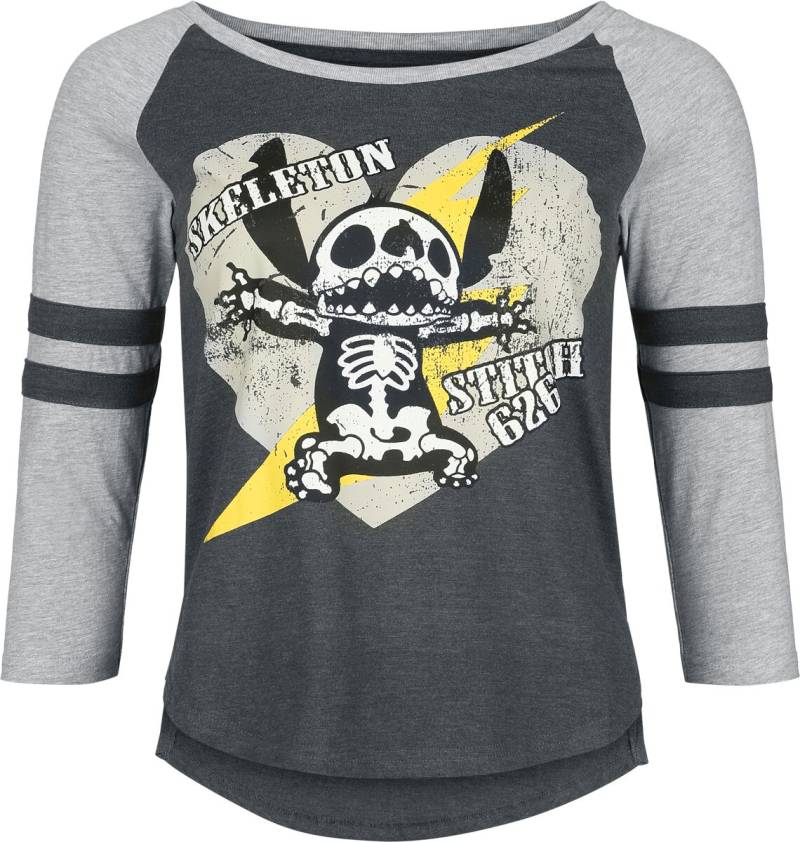 Lilo & Stitch - Disney Langarmshirt - Skeleton Stitch - S bis XXL - für Damen - Größe XXL - multicolor  - Lizenzierter Fanartikel von Lilo & Stitch
