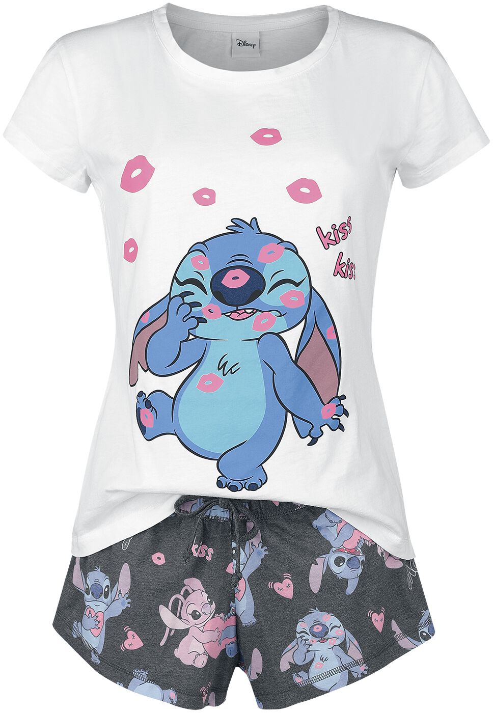 Lilo & Stitch - Disney Schlafanzug - Kiss Kiss - XL bis XXL - für Damen - Größe XL - multicolor  - EMP exklusives Merchandise! von Lilo & Stitch