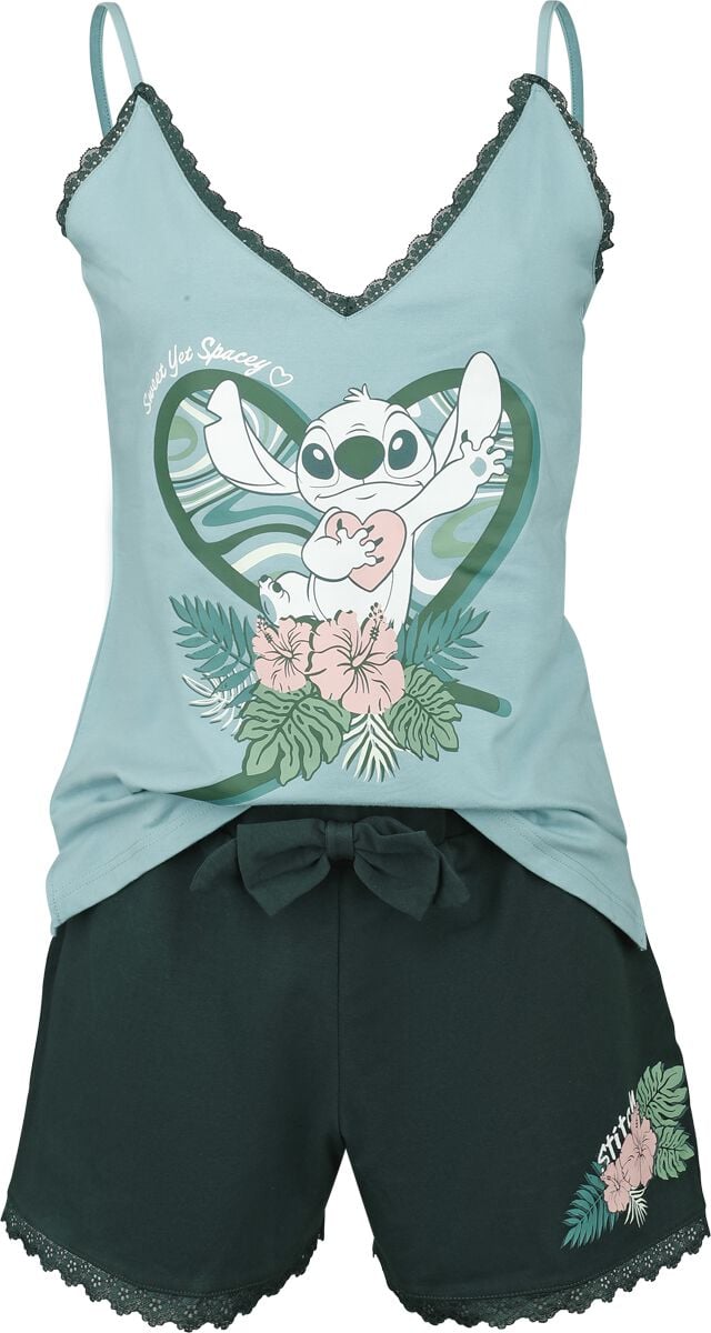 Lilo & Stitch - Disney Schlafanzug - Stitch - S bis XXL - für Damen - Größe XL - grün/blau  - EMP exklusives Merchandise! von Lilo & Stitch