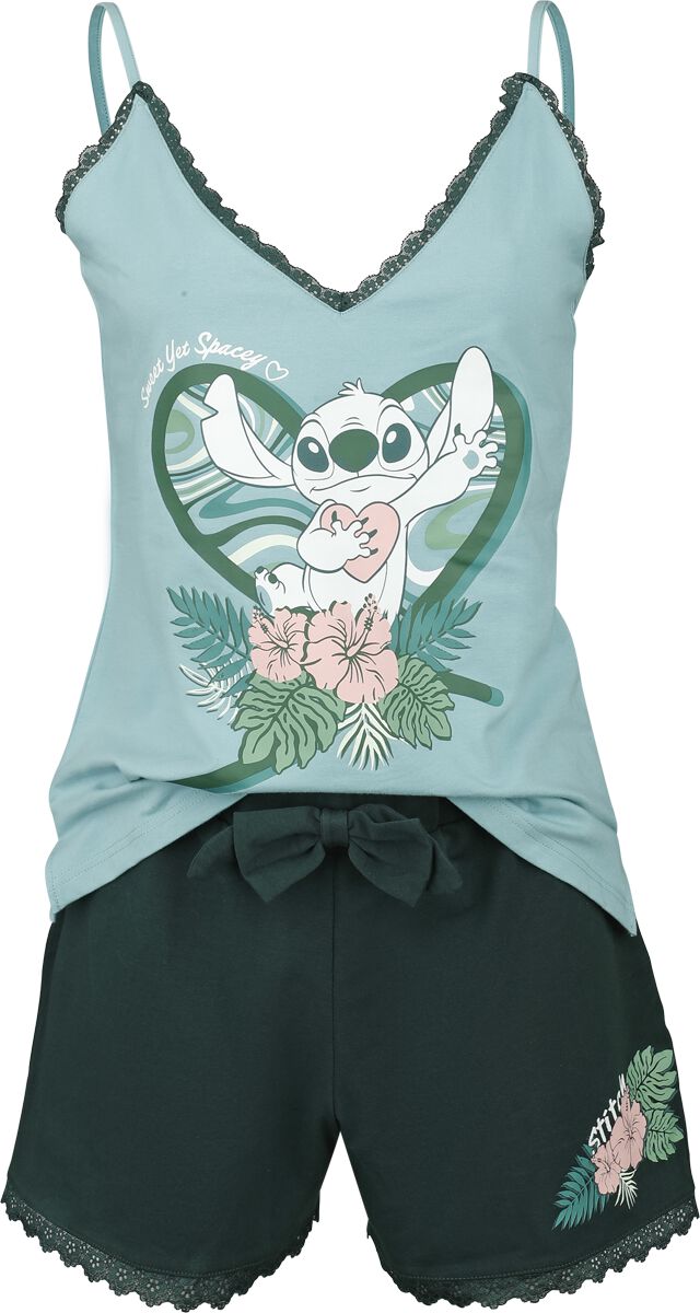 Lilo & Stitch - Disney Schlafanzug - Stitch - S bis XXL - für Damen - Größe XXL - grün/blau  - EMP exklusives Merchandise! von Lilo & Stitch