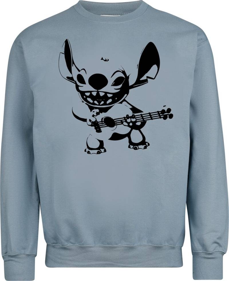 Lilo & Stitch - Disney Sweatshirt - Stitch rocks - S bis XXL - für Männer - Größe M - blau  - Lizenzierter Fanartikel von Lilo & Stitch