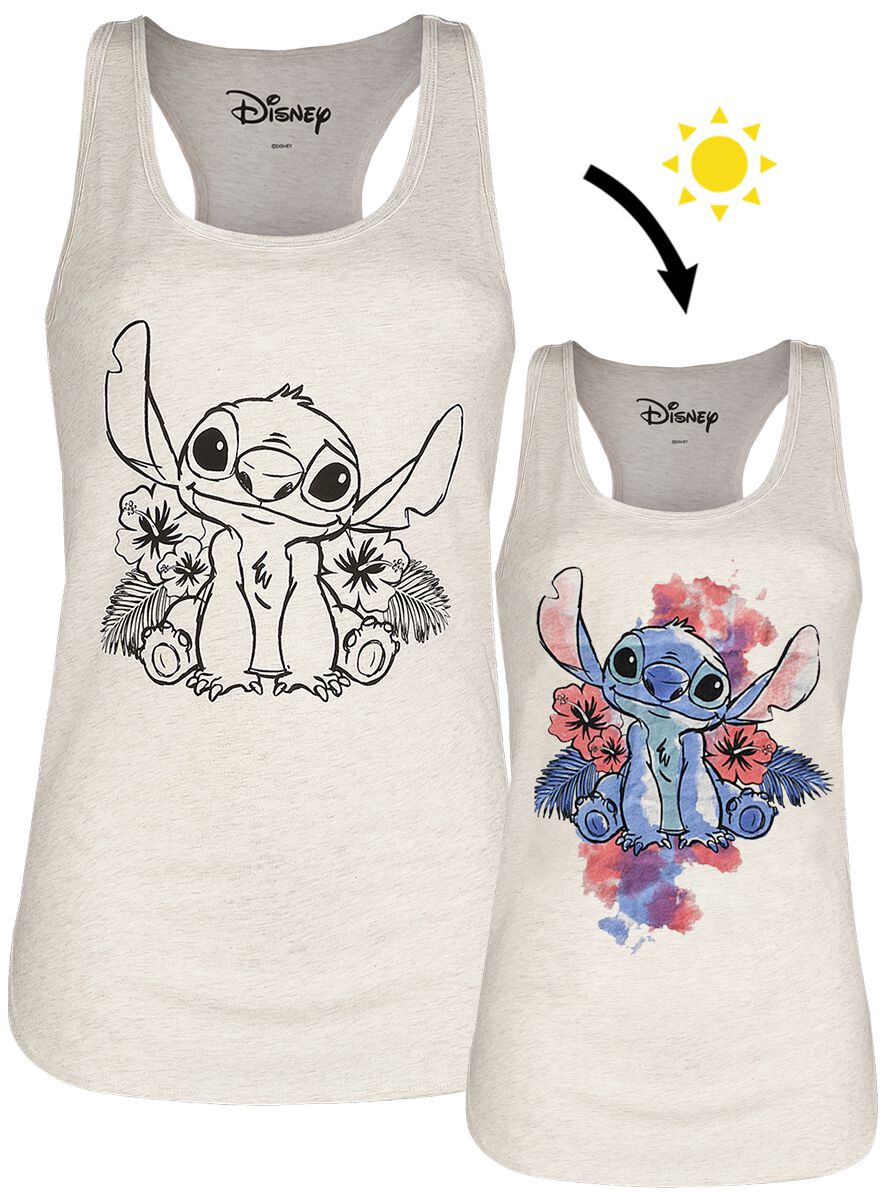 Lilo & Stitch - Disney Tank-Top - Stitch - S bis XXL - für Damen - Größe L - beige meliert  - EMP exklusives Merchandise! von Lilo & Stitch