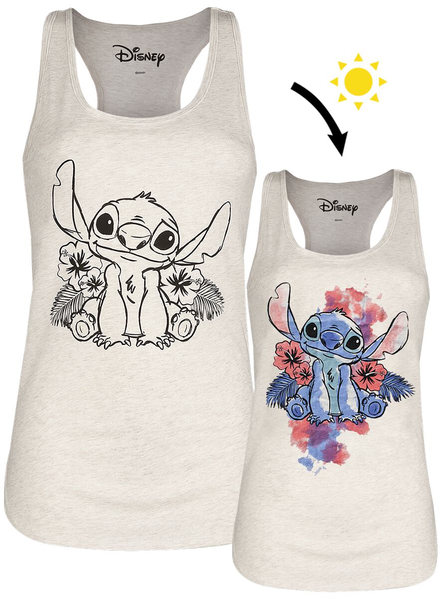 Lilo & Stitch - Disney Tank-Top - Stitch - S bis XXL - für Damen - Größe XL - beige meliert  - EMP exklusives Merchandise! von Lilo & Stitch