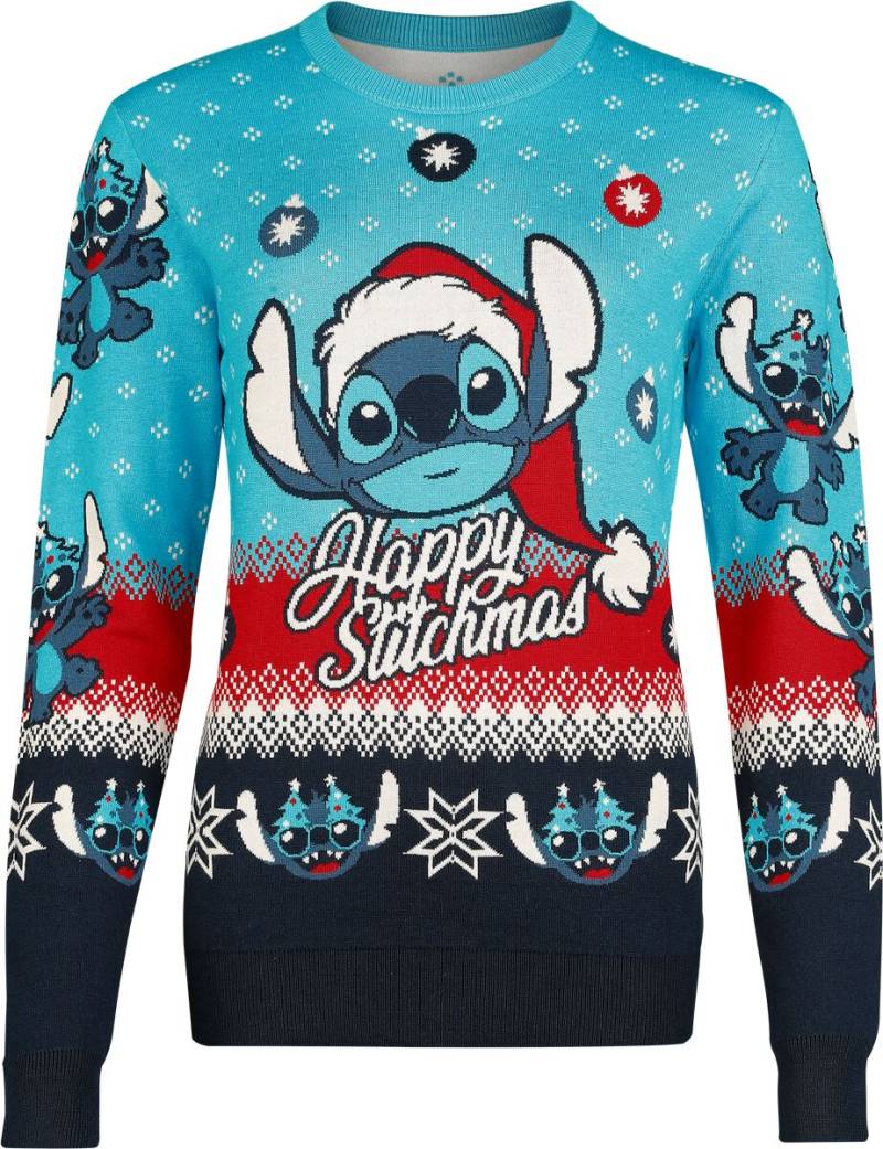 Lilo & Stitch - Disney Weihnachtspullover - Happy Stitchmas - S bis XXL - für Damen - Größe M - multicolor  - Lizenzierter Fanartikel von Lilo & Stitch