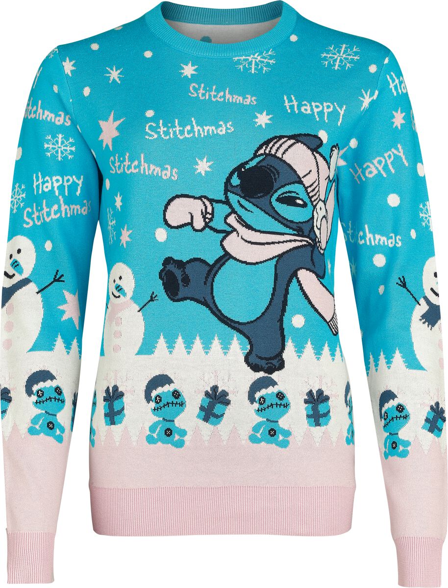 Lilo & Stitch - Disney Weihnachtspullover - Happy Stitchmas Snowball - S bis XXL - für Damen - Größe XXL - multicolor  - Lizenzierter Fanartikel von Lilo & Stitch
