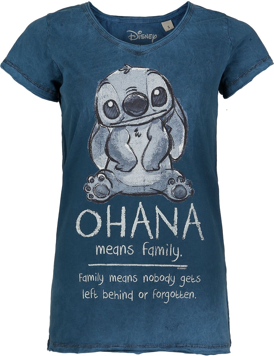 Lilo & Stitch Las Ohana T-Shirt blau in M von Lilo & Stitch