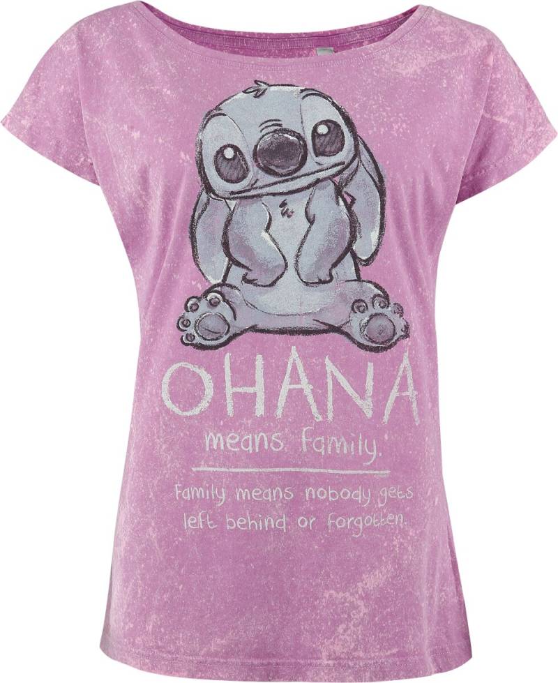Lilo & Stitch Las Ohana T-Shirt pink in 3XL von Lilo & Stitch