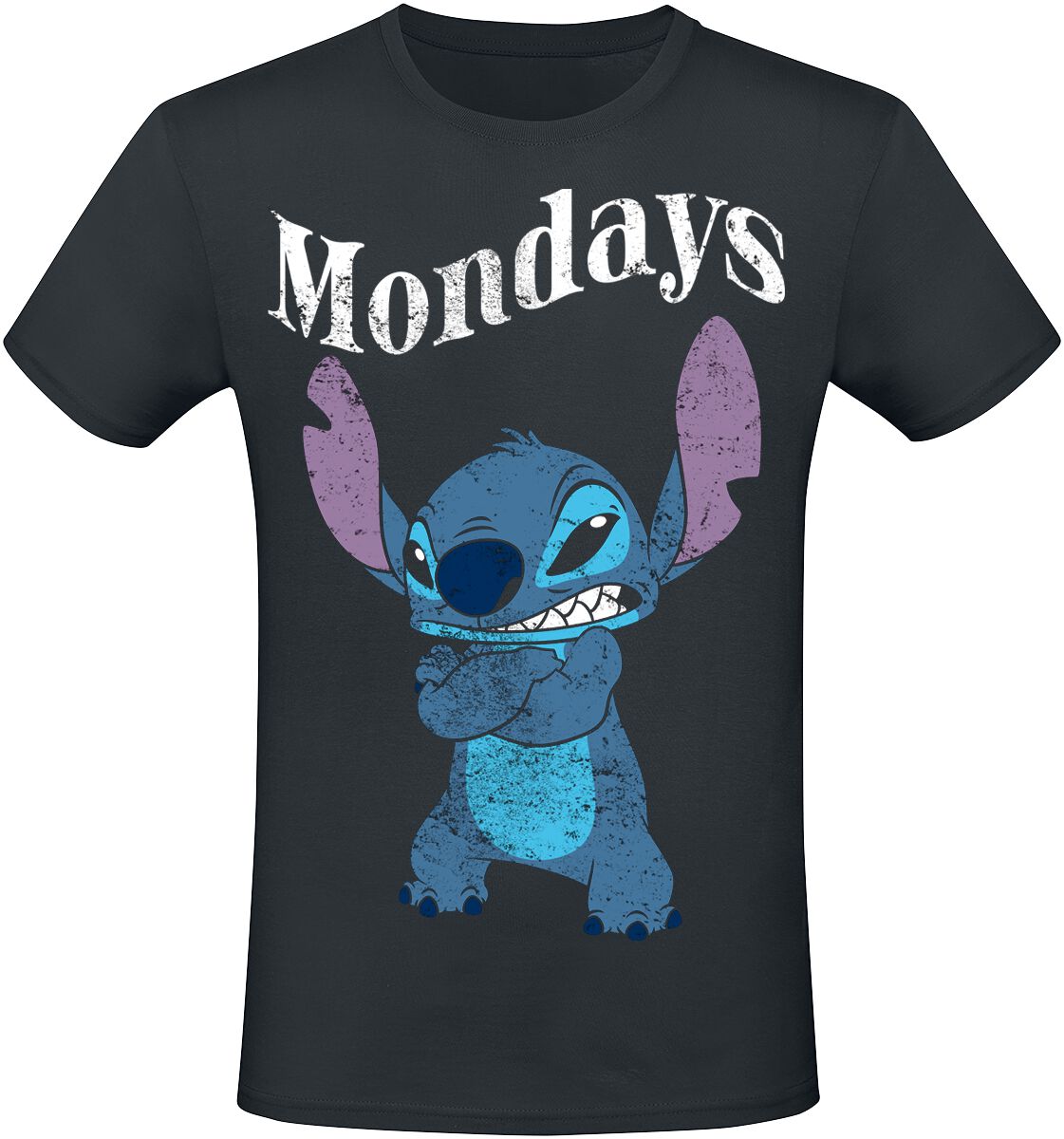 Lilo & Stitch Mondays T-Shirt schwarz in XXL von Lilo & Stitch