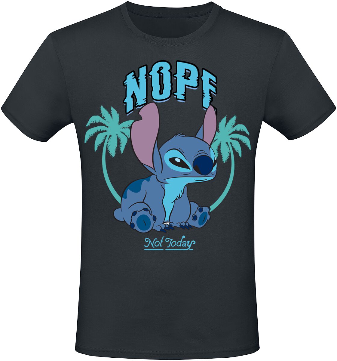 Lilo & Stitch Nope Not Today T-Shirt schwarz in L von Lilo & Stitch