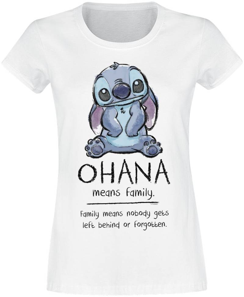 Lilo & Stitch Ohana Means Family T-Shirt weiß in XXL von Lilo & Stitch