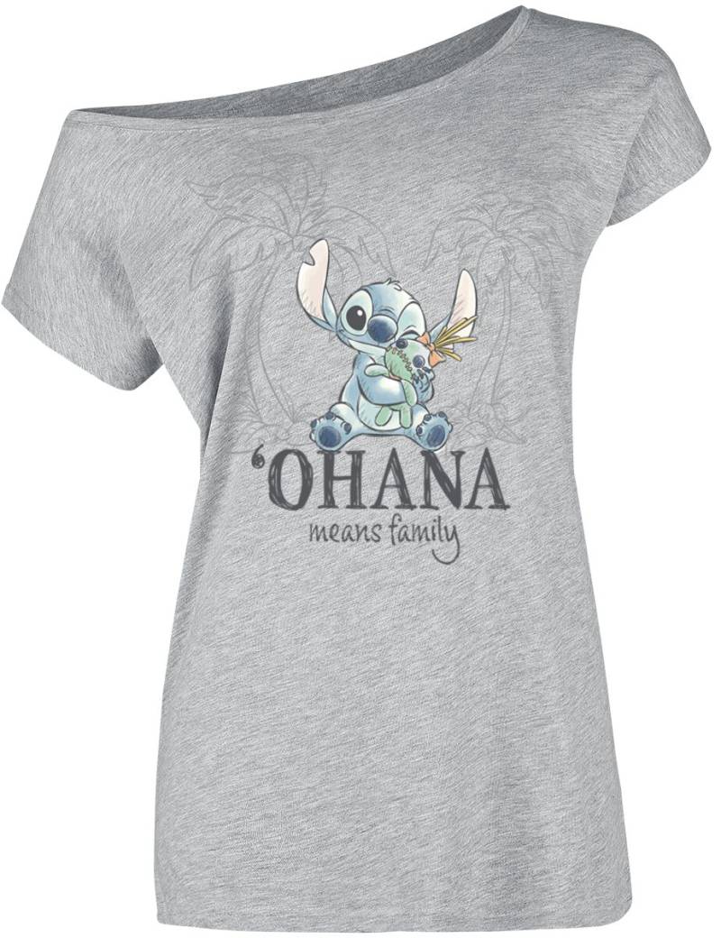 Lilo & Stitch Ohana Tropical T-Shirt grau in XL von Lilo & Stitch