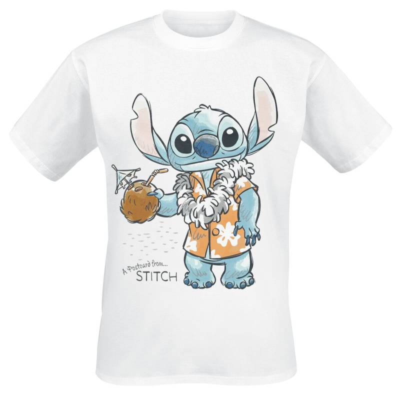 Lilo & Stitch Postcard from Stitch T-Shirt weiß in L von Lilo & Stitch