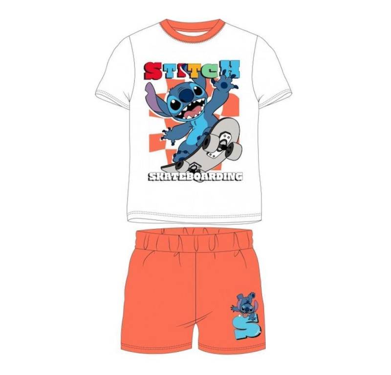 Lilo & Stitch Pyjama Kurzer Stitch Jungen-Pyjama „Skateboarding“, Größen 98–128 (Set, 2 tlg) von Lilo & Stitch