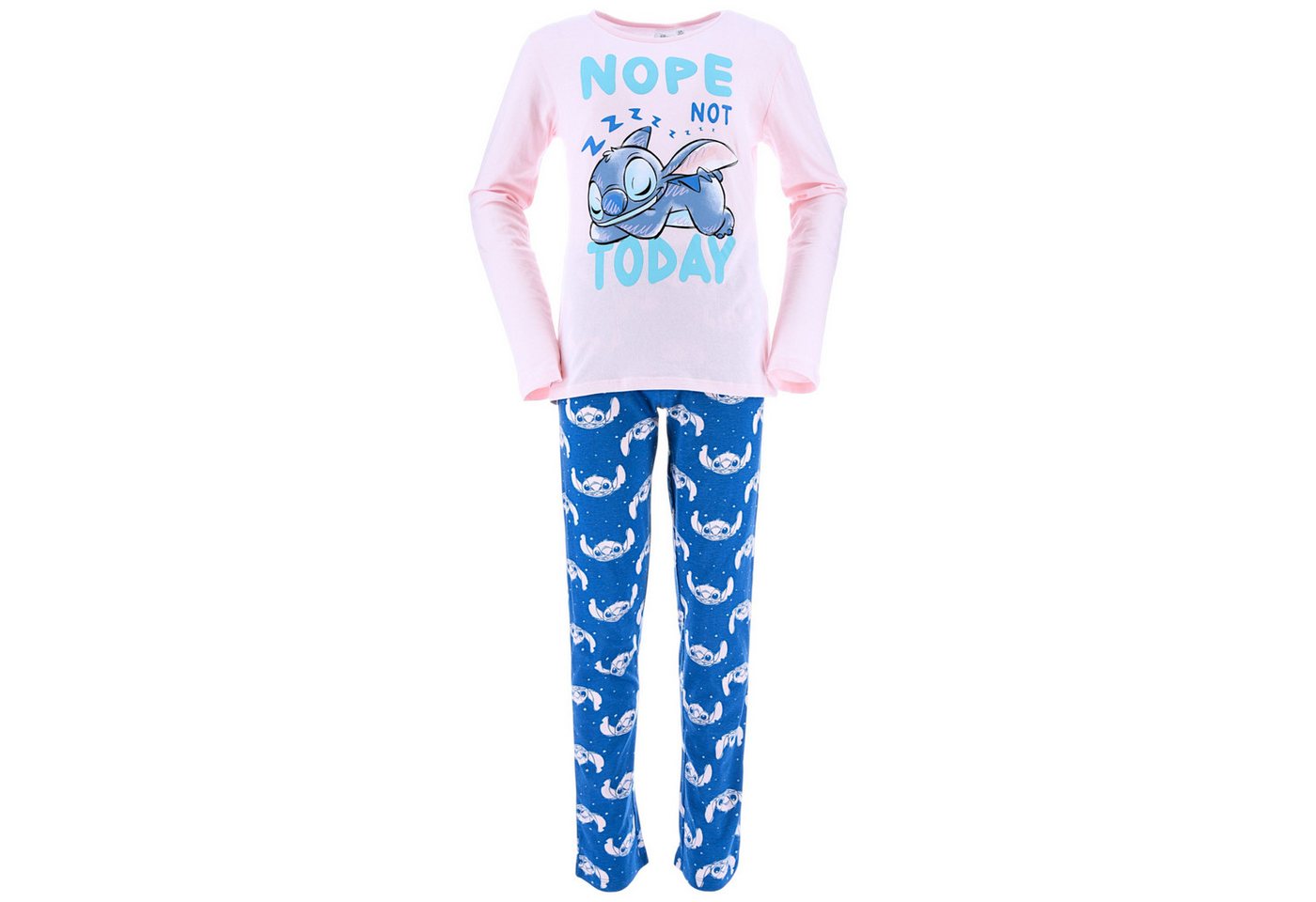 Lilo & Stitch Schlafanzug NOPE NOT TODAY (2 tlg) Mädchen Pyjama langarm Gr. 140-176 cm von Lilo & Stitch