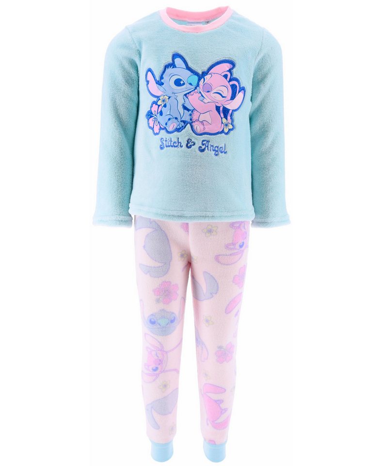 Lilo & Stitch Schlafanzug Stitch & Angel (2 tlg) Mädchen Fleece Pyjama langarm Gr. 98 - 128 cm von Lilo & Stitch