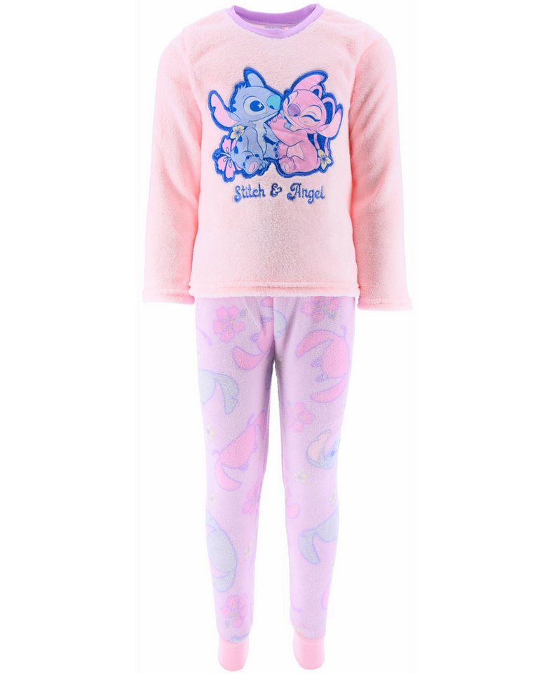 Lilo & Stitch Schlafanzug Stitch & Angel (2 tlg) Mädchen Fleece Pyjama langarm Gr. 98 - 128 cm von Lilo & Stitch