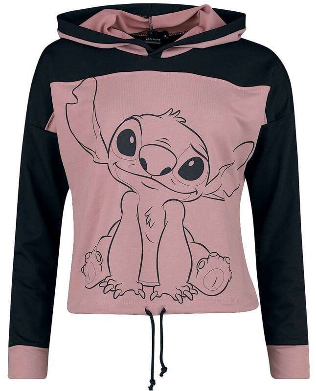 Lilo & Stitch Sit Kapuzenpullover schwarz rosa in M von Lilo & Stitch