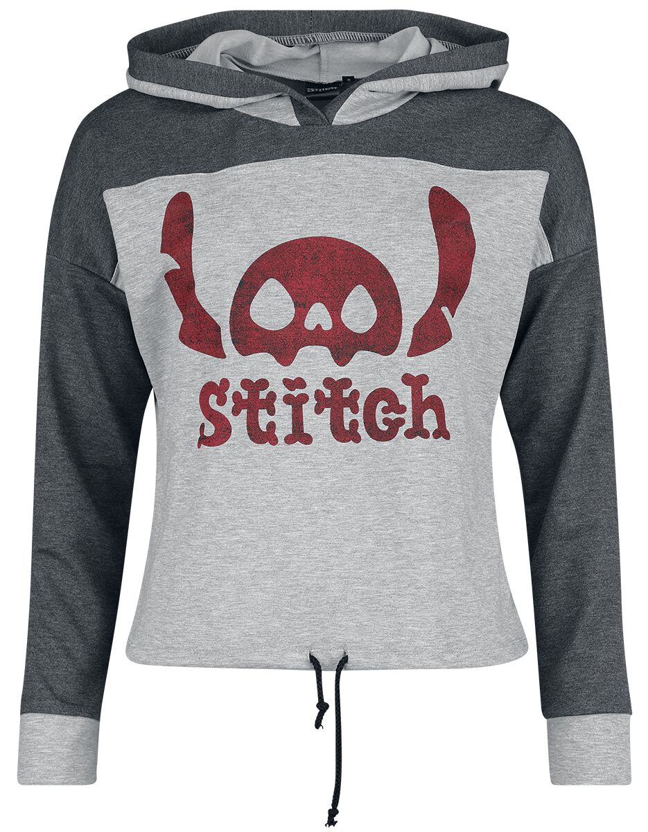 Lilo & Stitch Skeleton Stitch Kapuzenpullover dunkelgrau hellgrau in L von Lilo & Stitch