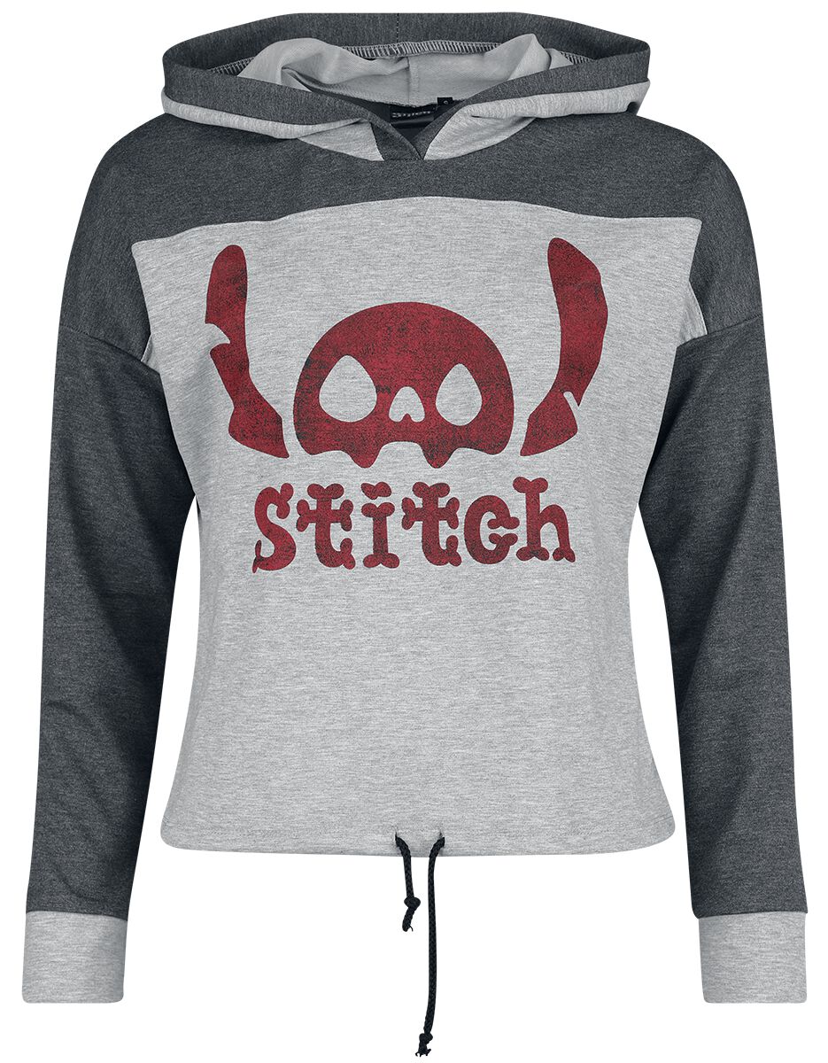 Lilo & Stitch Skeleton Stitch Kapuzenpullover dunkelgrau hellgrau in S von Lilo & Stitch