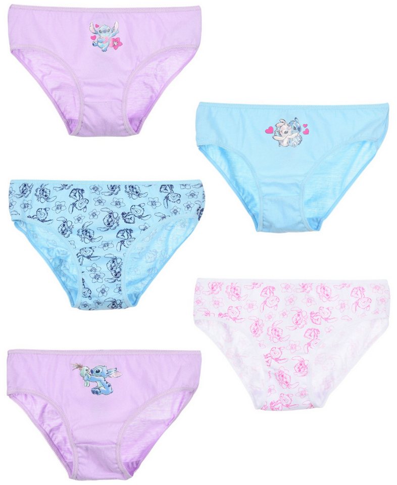 Lilo & Stitch Slip Stitch & Angel (5-St) Mädchen Unterhosen Gr.98 -128 cm von Lilo & Stitch