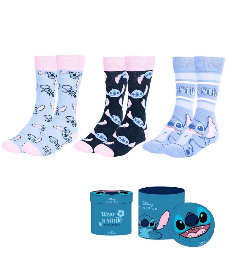 Lilo & Stitch Socken Wear a Smile (3-Paar) Geschenkset Einheitsgröße 36-43 von Lilo & Stitch