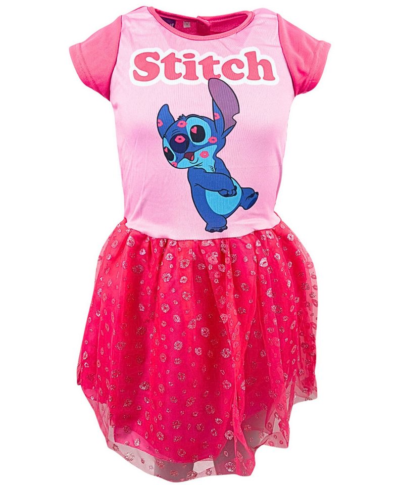 Lilo & Stitch Sommerkleid Stitch Mädchenkleid mit Tüll & Glitzer Gr. 92-128 cm von Lilo & Stitch