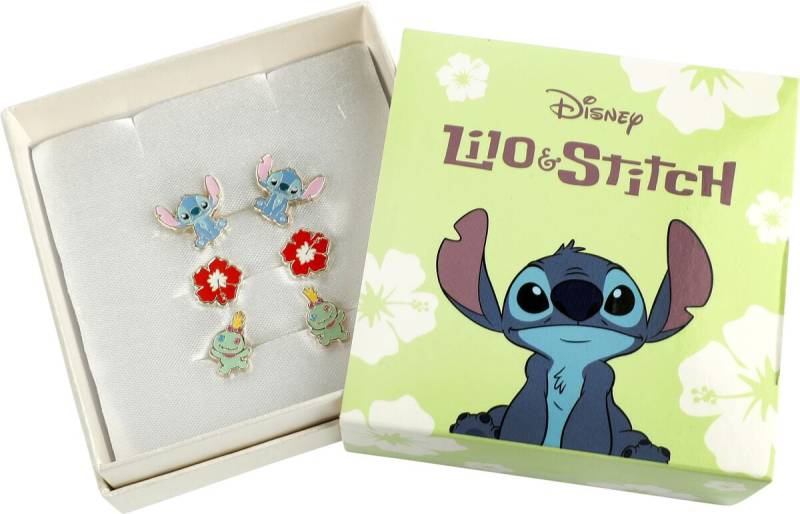 Lilo & Stitch Stitch, Hibiskus & Schrulle Ohrstecker-Set multicolor von Lilo & Stitch