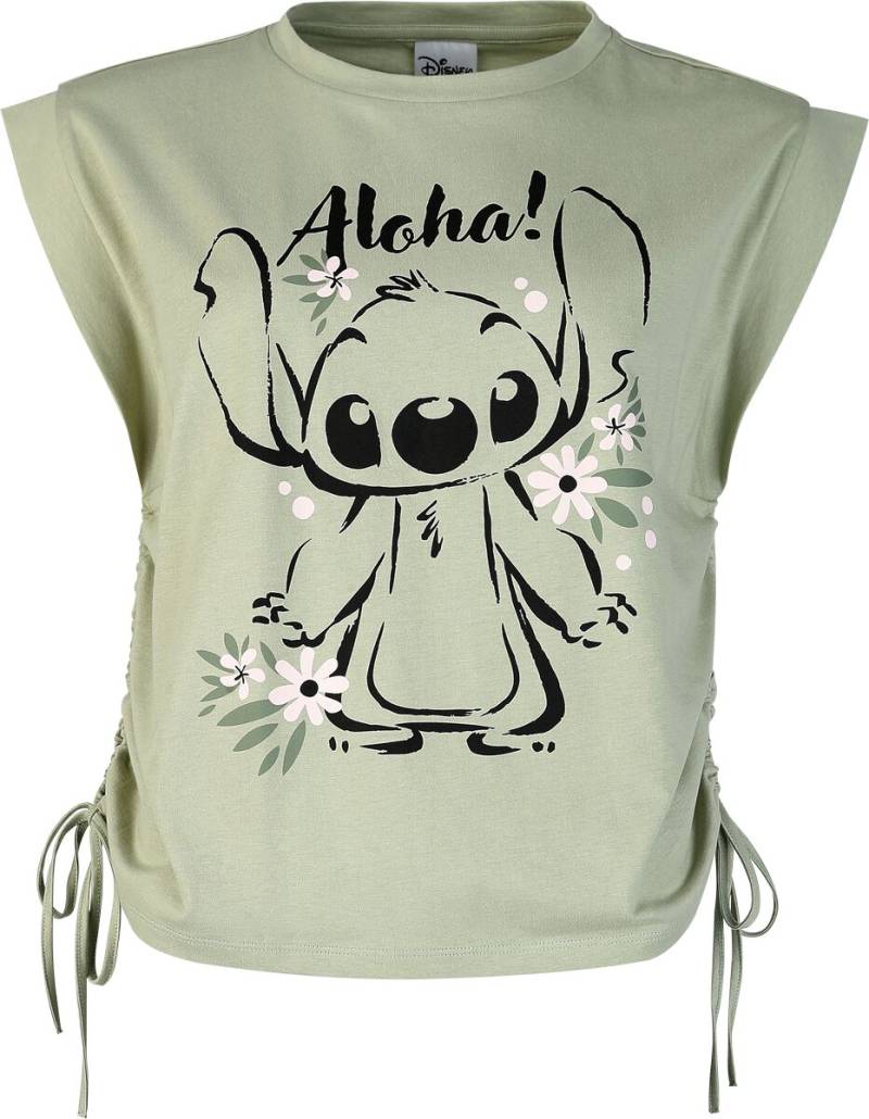 Lilo & Stitch Stitch - Aloha Top oliv in M von Lilo & Stitch