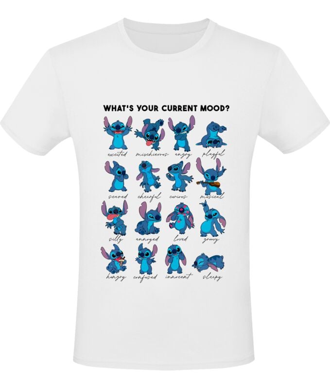 Lilo & Stitch Stitch Emotions T-Shirt weiß in XL von Lilo & Stitch