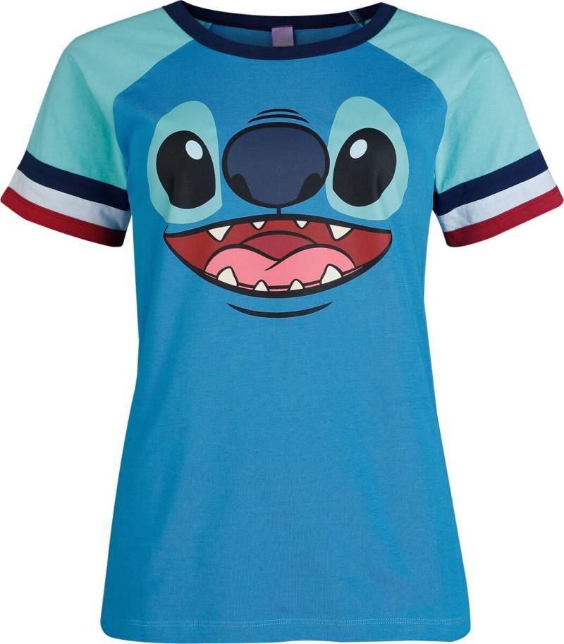 Lilo & Stitch Stitch - Face T-Shirt blau in XXL von Lilo & Stitch