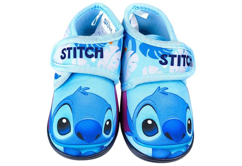 Lilo & Stitch Stitch Hausschuh Jungen Pantoffeln mit Klettverschluss Gr. 22-27 von Lilo & Stitch