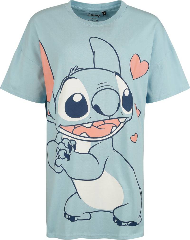 Lilo & Stitch Stitch Love - Oversize Oversize T-Shirt hellblau in L von Lilo & Stitch