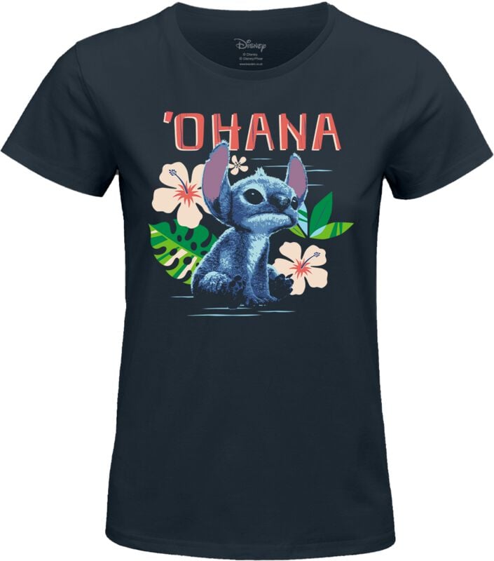 Lilo & Stitch Stitch Ohana T-Shirt dunkelblau in S von Lilo & Stitch