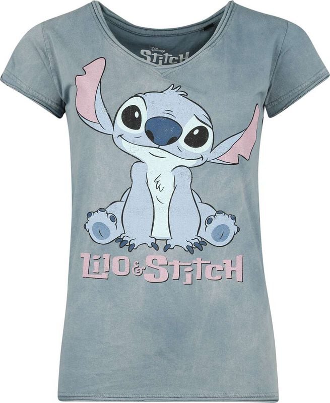 Lilo & Stitch Stitch - Sit T-Shirt blau in M von Lilo & Stitch