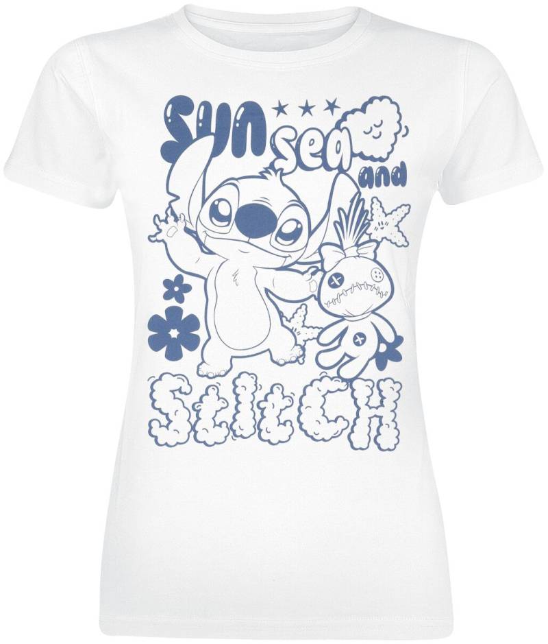 Lilo & Stitch Sun Sea And Stitch T-Shirt weiß in XL von Lilo & Stitch