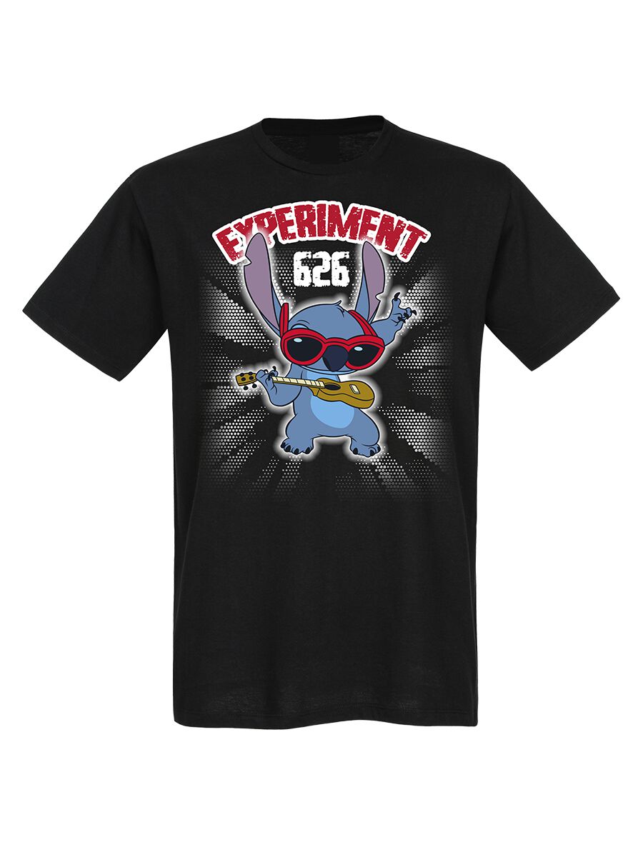 Lilo & Stitch - Disney T-Shirt - Stitch - Rockstar - S bis XXL - für Männer - Größe XXL - schwarz  - Lizenzierter Fanartikel von Lilo & Stitch