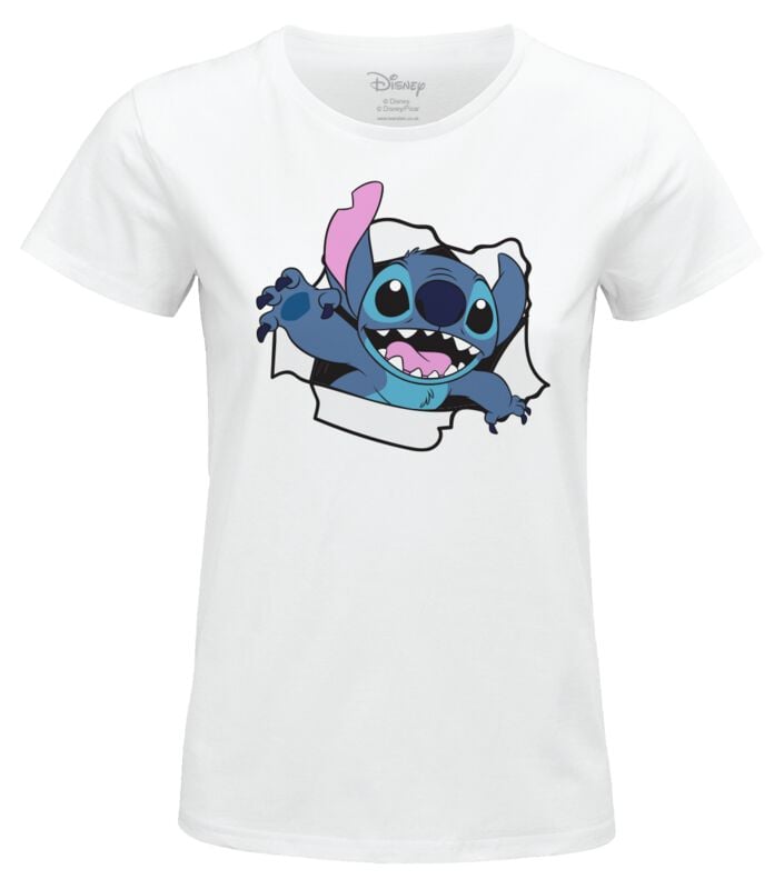 Lilo & Stitch Tore Stitch T-Shirt weiß in M von Lilo & Stitch