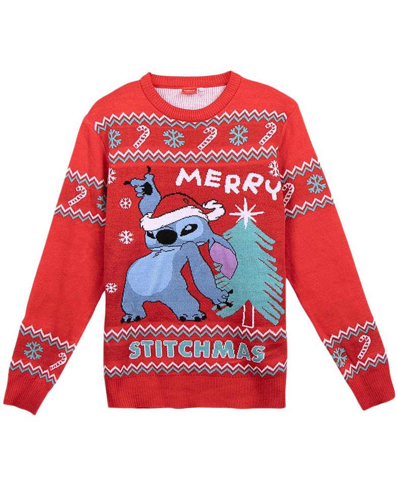 Lilo & Stitch Weihnachtspullover MERRY STITCHMAS Kinder Pullover aus Strick-Jersey Größe 116-164 cm von Lilo & Stitch
