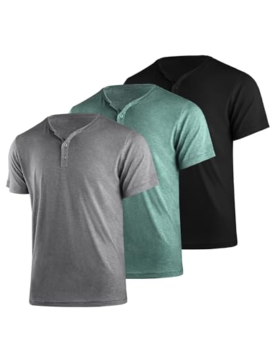 Liloak Henley Shirt Herren Kurzarm 3er-Pack,Sommer T Shirts Männer mit Knopfleiste Liloak Henley Shirt Herren Kurzarm 3er-Pack,Sommer T Shirts Männer mit Knopfleiste von Liloak