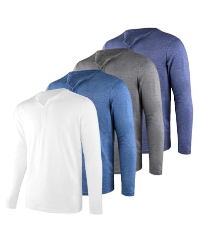 Liloak Henley Shirts Pack Herren Langarm,T Shirt Multipack Sommer/Winter Männer Für Golf Arbeit von Liloak