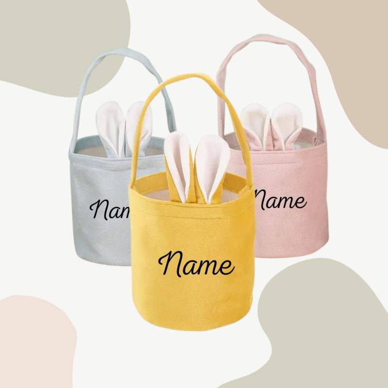 Osterkorb Mit Hasen Ohren/Personalisiert/ Geschenke Korb Rosa Blau Senfgelb Osterkorb Mit Hasen Ohren/Personalisiert/ Geschenke Korb Rosa Blau Senfgelb von LilousDE