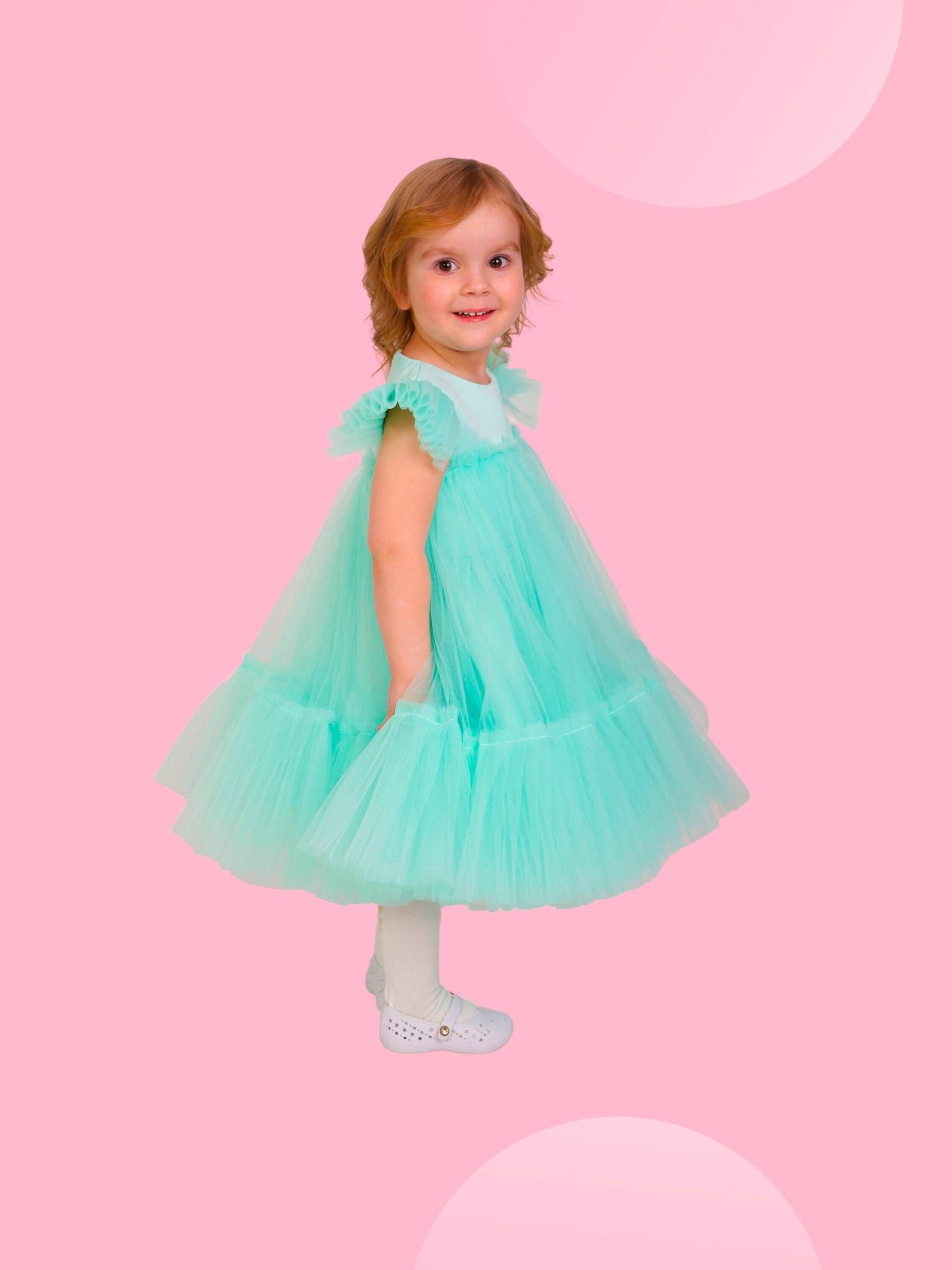 Mint Tüll Blumenmädchen Kleid Baby Erster Geburtstag Outfit Agirl Kleinkind Partykleid Fancy Dress Photoshoot Girl Tutu von LilsBrand