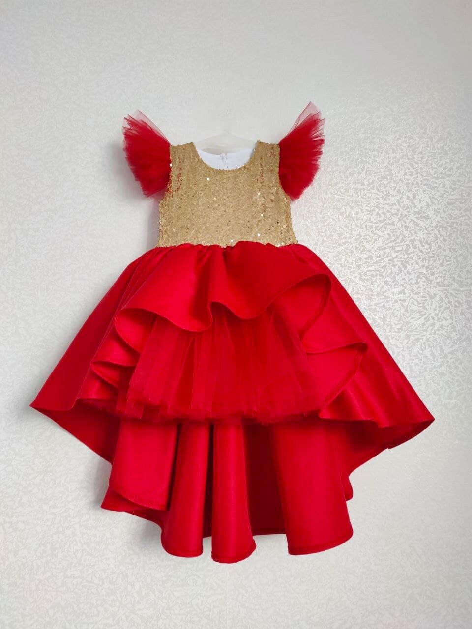 Rotes Mädchen Kleid Kleinkind Hochzeit Geburtstag Party Festzug Tutu Tüll Prinzessin Erster Outfit von LilsBrand