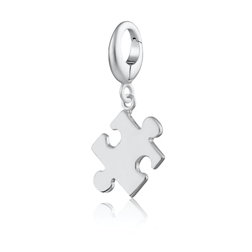 Lily Charmed Puzzle-Anhänger aus 925er Sterlingsilber oder 18 Karat vergoldeter Anhänger für Armband oder Halskette, Metall von Lily Charmed