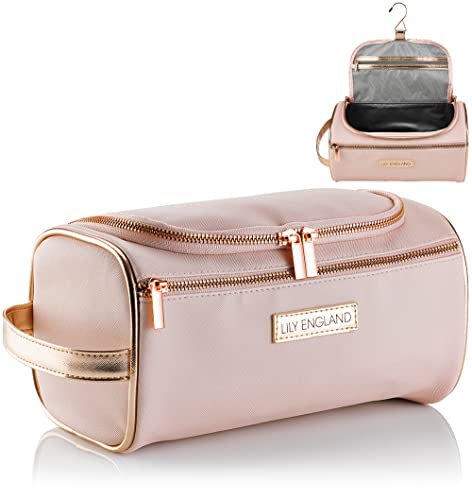 Kosmetiktasche für Damen - große Fächer Make Up Tasche & Reise Make Up Organizer mit Haken - Schminktasche & Kühltasche mit Isolierung, Rose Gold Makeup Bag & Cosmetic Bag by Lily England von Lily England