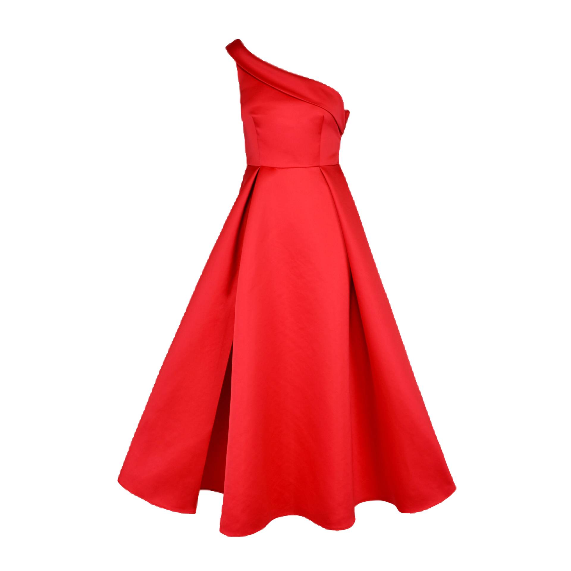 Elegant red one-shoulder dress by Rose von Lily Was Here