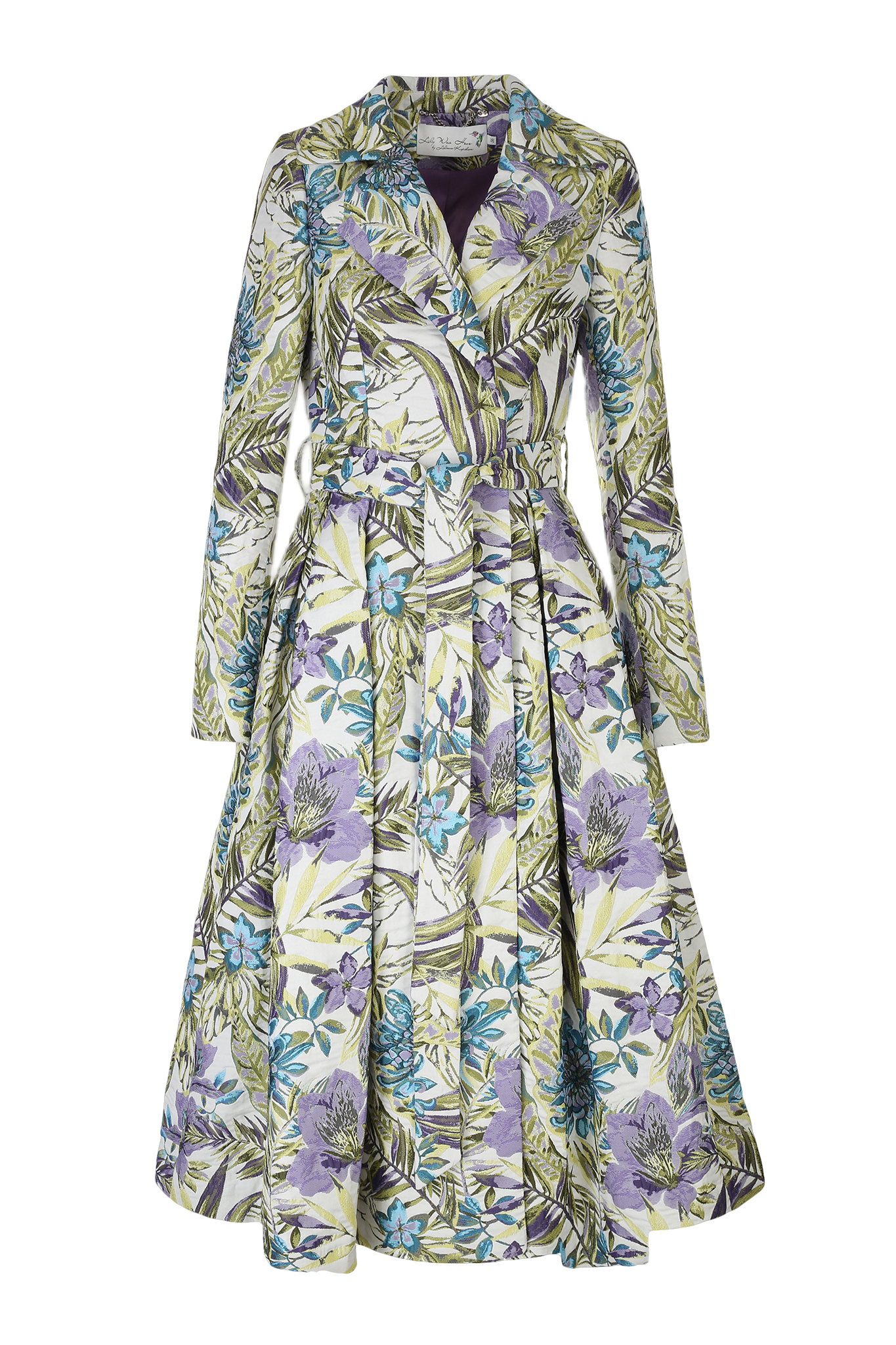 Formal coat from embroidered jacquard in flowers von Lily Was Here