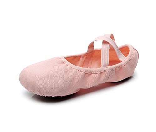 Lily's Locker Ballettschuhe Mädchen Elastische Leinwand Geteilte Ledersohle Ballettschläppchen für klassisches Ballet (Eine1-2 Nummer größer kaufen) von Lily's Locker